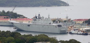 The HMAS Adelaide in Sydney Harbor. Credit Second Line of Defense