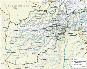 Topographical Map of Afghanistan