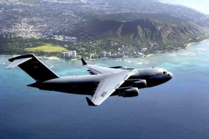 C-17 over Hawai'i (Credit Photo: Defense Industry Daily)