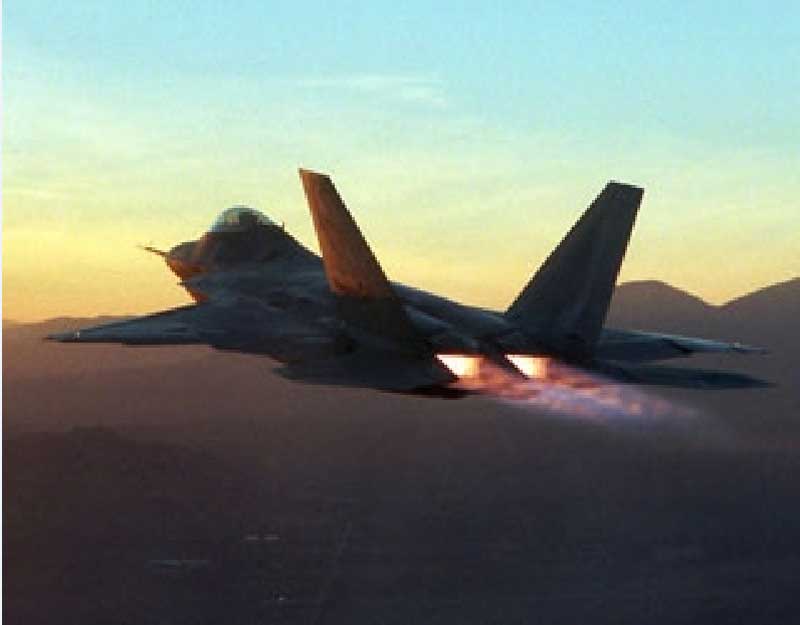 F-22 at Red Flag Exercise (Credit: http://www.armedforces-int.com/news/first_2010_red_flag_exercise_at_nellis_air_force_base.html)