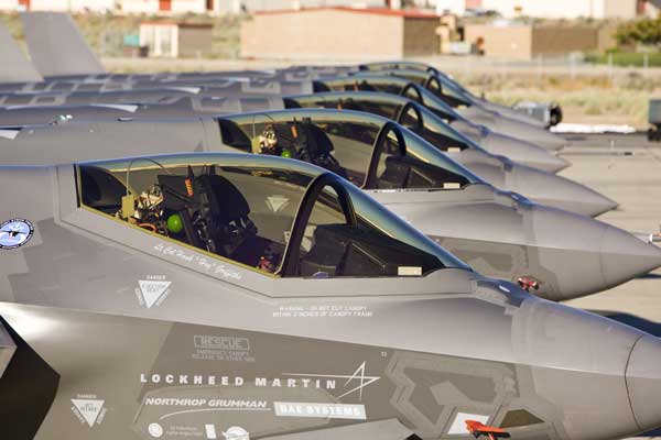 F-35As at Edwards AFB June 2011 (Credit: Lockheed Martin)