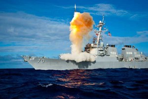 During exercise Stellar Avenger, the Aegis-class destroyer USS Hopper launches a standard missile 3 Blk IA, successfully intercepting a sub-scale short range ballistic missile, launched from the Kauai Test Facility, Pacific Missile Range Facility, Barking Sans, Kauai. (Credit: USN Visual Service, 7/31/09)