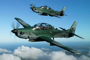 Super Tucanos flying in formation. http://xzone-military.blogspot.com/2012/01/super-tocano-tiba-di-malang-pada-maret.html 