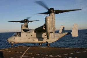 MV-22 Osprey Landing Aboard the USNS Robert E. Peary during the Bold Alligator exercise.  Shaping an ability to move systems around on platforms, and islands or on Allied bases will be a key to shaping a new Pacific strategy.Credit: USN 
