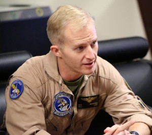 Major Rountree, VMFAT501, discusses his Harrier experience and the way ahead with the F-35b. Credit Photo: SLD