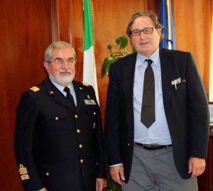 Lt. General Espositio, the head of the Directorate for Air Armaments (ARMAEREO) of the Italian MOD, with Robbin Laird after the SLD interview. Credit: SLD