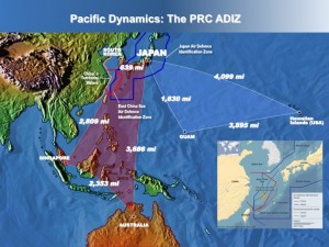 The PRC and its newly declared Air Defense Identification Zone is not just about asserting air defense outward. It is about taking a bite out of 21st century approaches of the US and its allies for Pacific defense. Credit Graphic: SLD 