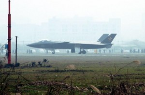 J-20 prototype which flew shortly before Gates visit.  Recently, Gates explained that "Gates, 70, said in an interview yesterday that former president President Hu Jintao “did not have strong control” of the People’s Liberation Army. The “best example,” Gates said, was China’s rollout of its stealthy J-20 fighter jet during a visit he made in January 2010." Credit Photo: Kyodo News, 2011 