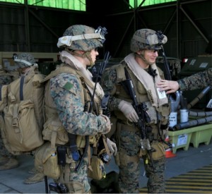 Corporal Perrone after the mission rehearsal drill (photo credit: Staff Sgt. Robert L. Fisher III, SP-MAGTF CR)