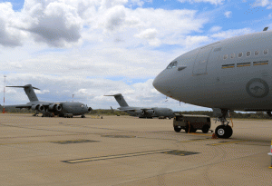 C-17 and KC-30A at their operational base in Australia. Credit Photo: SLD