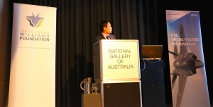 Dr. John Lee during his presentation to the Williams Foundation, Canberra, Australia, March 11, 2014. 