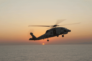 Brazilian helicopter lands on the USS America during the visit to Brazil. Credit: USS America