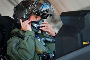 Major General Silveria preparing to fly the F-35. U.S. Air Force photo by Samuel King Jr,