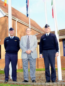 Outside the HQ of the EAG from left to right are Col. Hagemeijer, COS of the EAG, Robbin Laird, BG De Ponti, Deputy Director of the EAG. November 19, 2014. 
