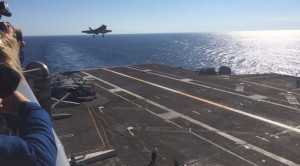 F-35C on approach to a landing aboard the USS Nimitz. Credit Photo; Breaking Defense 