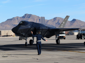 Captain "Sword" Golden lands the first F-35A for the Weapons School and begins the process of standing up the F-35 Weapons School. Credit: Second Line of Defense