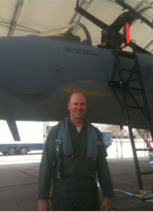 Col. "Vader" Dempsey in front of his F-15.  
