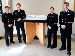 The four Midshipman Majors interviewed at the Center for Cyber Security Studies, US Naval Academy.  Credit Photo: Second Line of Defense 