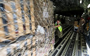 The RAF C-17 at Bauerfield International Airport Vanuatu on the 19 March 2015 delivering vital UK Aid. RAF/MOD Crown Copyright 2015