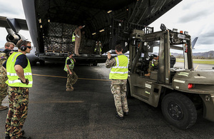 RAF Flies UK Relief Supplies into Vanuatu for Cyclone Victims