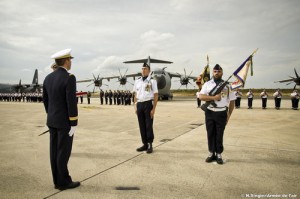 Lt. Col. Paillard becomes squadron commander in a ceremony presided over by General Mercier, the Commander in Chief of the French Air Force, summer 2012. Credit: FAF 