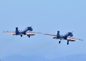 SOUDA BAY, Greece (Feb. 04, 2010) A pair of EA-6B Prowlers, assigned to Marine Tactical Electronic Warfare Squadron (VMAQ) 3, take off following a transient stopover.  The Moon Dogs of VMAQ 3 are based at Marine Corps Air Station Cherry Point, North Carolina with a mission of supporting the Marine Air-Ground Task Force (MAGTF) commander by conducting airborne electronic warfare, day or night, under all weather conditions, during expeditionary, joint, or combined operations. U.S. Navy photo by Paul Farley 