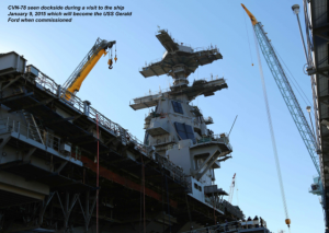 CVN-78 seen deckside undergoing construction, January 2015. Credit: Second Line of Defense