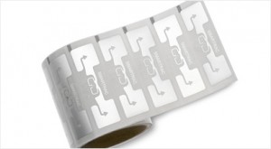 A roll of Passive RFID inlays