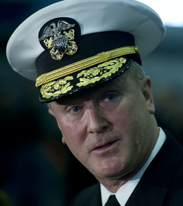 Rear Admiral Thomas K. Shannon speaks to the media onboard the USS Carl Vinson, a US nuclear powered aircraft carrier anchored in Hong Kong on December 27, 2011. The USS Carl Vinson, which was commissioned in 1982, is in Hong Kong for a three day visit. AFP PHOTO / AARON TAM 