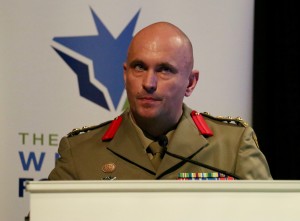 Brigadier General Mills, Australian Army, addressing the question of Army modernization under the influence of evolving air capabilities. 