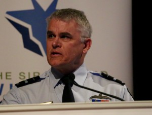 Air Commander Australia, Air Vice-Marshal Gavin Turnbull, speaking at the Williams Foundation seminar on new approaches to air-land integration March 17, 2016. 
