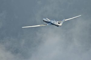 The MQ-4C Triton unmanned aircraft system completes its inaugural cross-country ferry flight at Naval Air Station Patuxent River, Md. Triton took off from the Northrop Grumman Palmdale, Calif., facility Sept. 17. (U.S. Navy photo by Erik Hildebrandt/Released) 