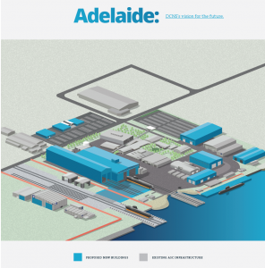 Projected construction at Adelaide to shape the facility to build and sustain the new class of submarines. Credit: DCNS 