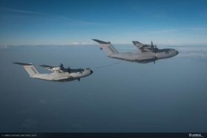 A400M air refueling contacts with second A400M. Credit: Airbus Defence and Space