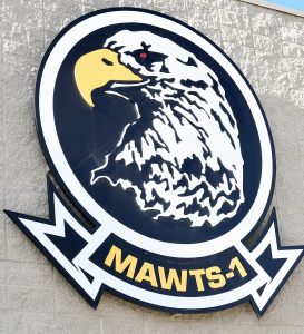 The MAWTS logo as seen on the MAWTS-1 Building at Yuma MCAS. Credit: Second Line of Defense 