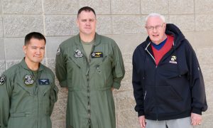 Ed Timperake with Lt. Col. Nelson and Major Duke outside of the MAWTS-1 Building After the interview with Second Line of Defense.