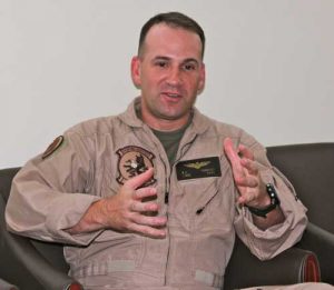 Lt. Col. Boniface during the SLD interview August, 22 2011 (Credit: SLD)