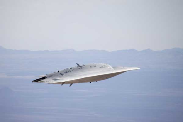 The X-47B UCAS flew with its landing gear up for the first time on September 7